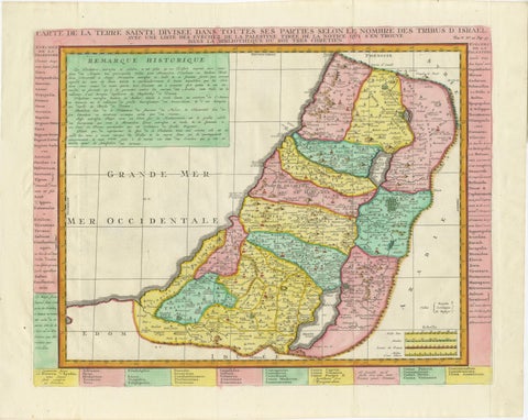 1732 Henri Chatelain Map of the Holy Land Divided Among the Tribes of Israel, view 2