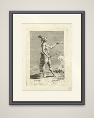 Saturiova: The Warrior King of Florida Performing a Ritual Sacrifice, c.1790, shown framed