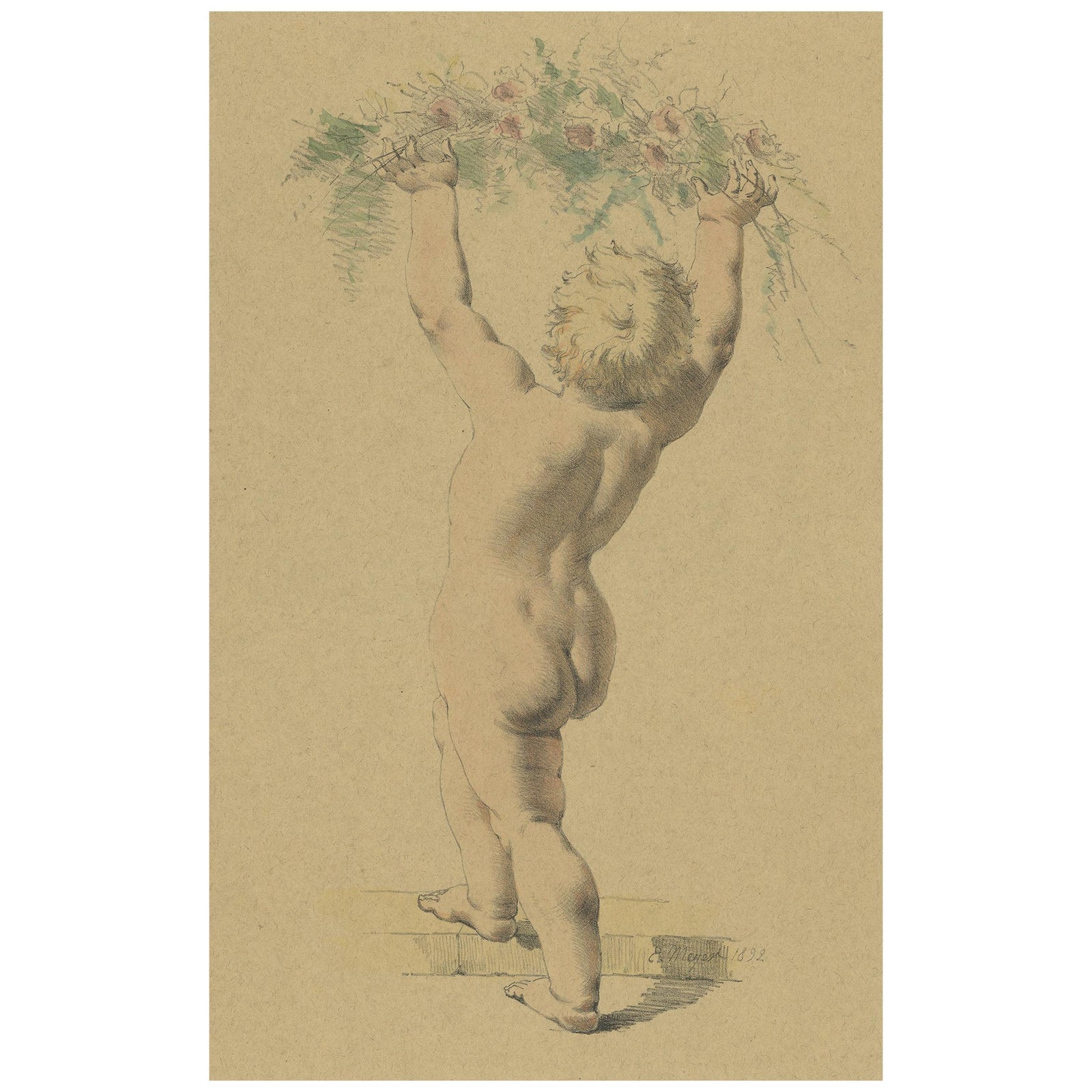 Antique Litho of an Angel by Meyer, 1892