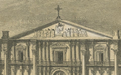 Cathedral of Arequipa Peru, Antique Architectural Lithograph c.1865, close-up 6