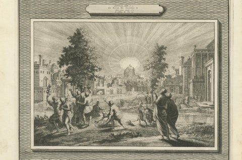 Antique Biblical Engravings, Mortier Amsterdam, Apocalypse Cycle, c.1700, close-up 2