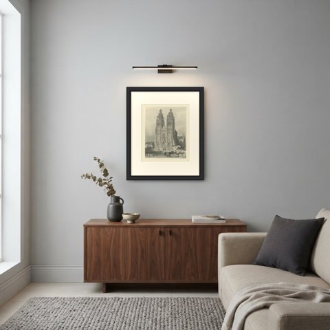 St. Gatien Cathedral, Tours, Antique Steel Engraving after T. Allom, circa 1845, shown framed in a room, true to size