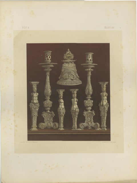 Pair Bavarian Royal Chapel Decorative Objects Chromolithographs, Munich, 1874, view 3