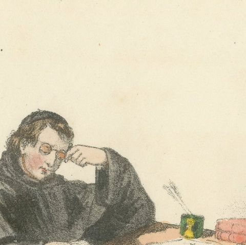 Conventuel, 1862 Hand-Colored Lithograph of a Conventual Franciscan Friar, close-up 1