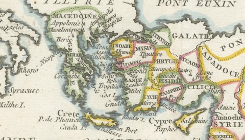 New Testament Holy Land Map with Jerusalem Plan, French, c.1779, close-up 1