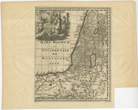 Original Antique Map of the Holy Land with Decorative Cartouche, view 2
