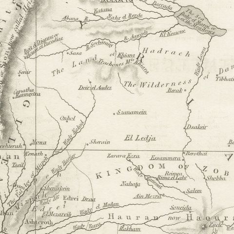 Antique Map of Palestine with the Twelve Tribes by Dower, circa 1835, close-up 5