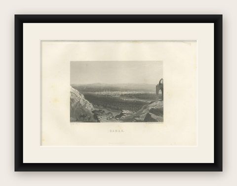 Antique Print of the City of Jerusalem by Grégoire '1883', shown framed