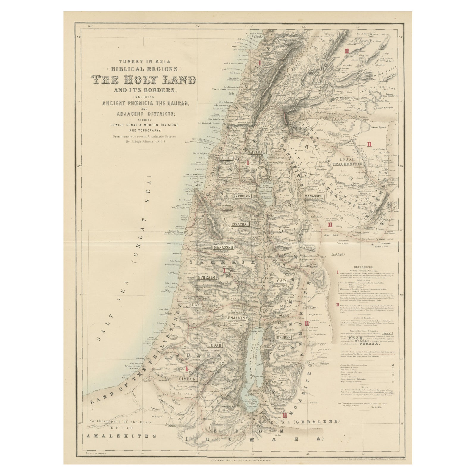 Turkey in Asia: Biblical Regions and the Holy Land from The Royal Atlas (1856)