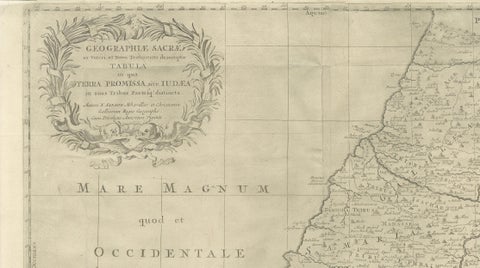 Holy Land Map, Terra Promissa or Judaea, Nicolas Sanson, c.1700, close-up 1
