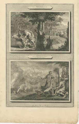 Samson Kills the Lion and Burns the Philistines' Corn, Mortier circa 1700