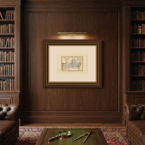 Decorative Antique Map of the Tribe of Zebulun, Wyld, 1823, shown framed on a wall, true to size