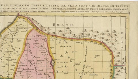 Judaea or Terra Sancta, Twelve Tribes of Israel, Sanson Map, c.1680, close-up 6
