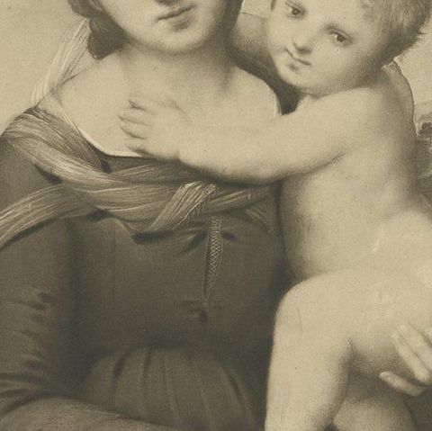 Antique Print of 'The Cowper Madonna' Made after Raphael 'c.1890', close-up 1