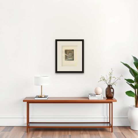Antique Print of L’Eglise Saint Marc a Venise, 1860, Historical Art, shown framed on a wall, true to size