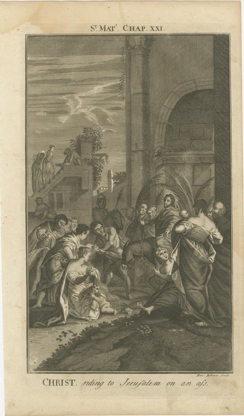 Three Biblical Engravings, Christ’s Entry, Trial & Parable of Labourers, c.1735, view 3
