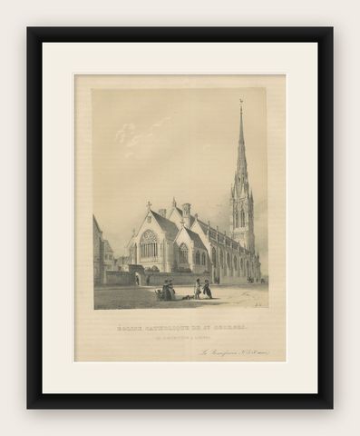 St. George's Cathedral: A Gothic Revival Landmark of London's Catholic Heritage, shown framed
