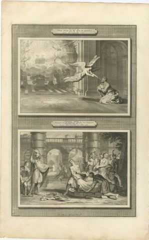 Isaiah's Vision and Jeremiah Drawn from the Pit, Pieter Mortier, circa 1700