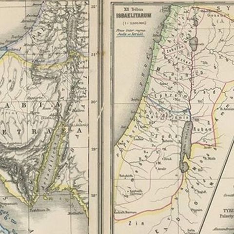 Antique Map of Egypt and Palestina by H. Kiepert, circa 1870, close-up 1