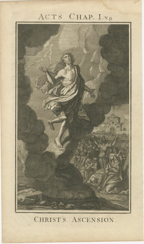 Christ's Ascension Engraving, Acts I Ascension Scene c.1735, view 2