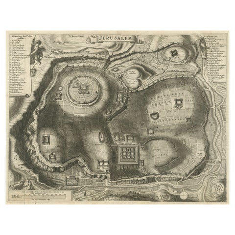 Plan of Ancient Jerusalem, Cornelis de Bruijn’s Engraved City View c.1698