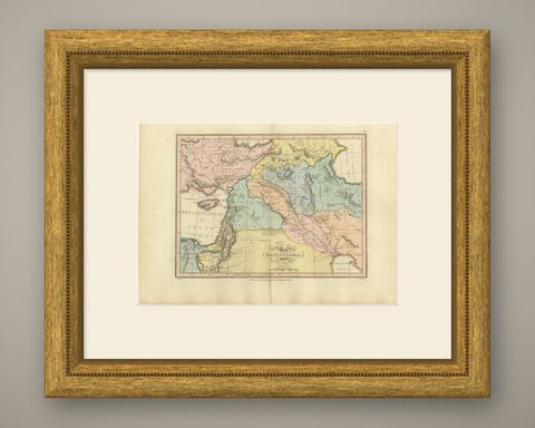 Antique Scripture Map of Mesopotamia and the Adjacent Countries, 1823, shown framed
