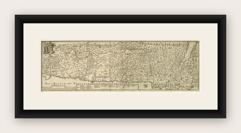 Antique Map of the Holy Land, c.1717, shown framed