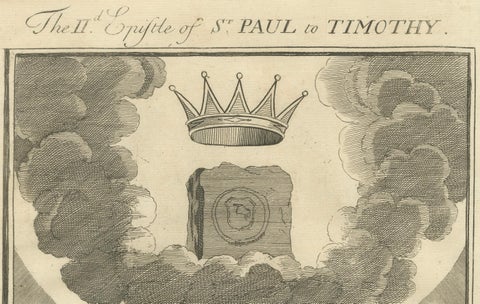 Paul to Timothy Engraving, St. Paul Foretells Death & Martyrdom c.1735, close-up 4