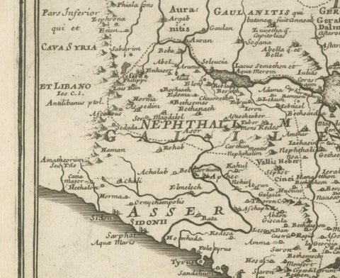 Antique Biblical Holy Land Map, Jerusalem, Palestine & Levant, De Fer 1703, view 8