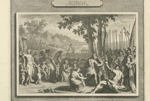 Antique Biblical Engravings, Mortier Amsterdam, Genesis & Apocalypse, c.1700, close-up 6