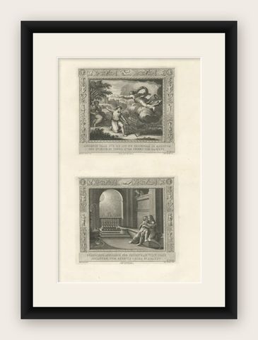 Antique Religion Print Depicts the Lord Appearing to Isaac, C.1850, shown framed