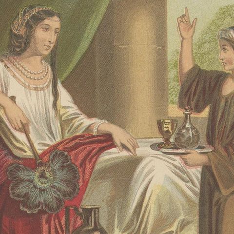 Antique Bible Print of the Little Captive Maid by Kronheim 'c.1860', close-up 2