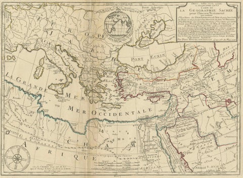 Moullart-Sanson Map of the Holy Land and Sacred Geography of the Old Testament, close-up 5