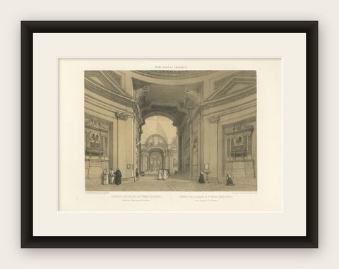 Rome Church Interior, Santa Maria degli Angeli, Benoist 1869, shown framed