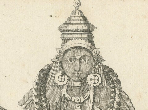 1806 Engraving: Vishnu's Divine Majesty in Hindu Iconography, close-up 6