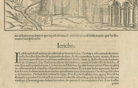 Jerusalem, Holy City View, Early Renaissance Woodcut, c.1560, close-up 3