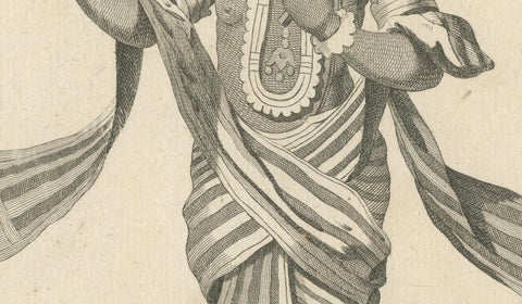 Rare 1806 Krishna Vishnu Avatar Antique Print, Hindu Engraving Collectible, close-up 4