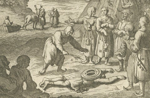 Marriage, Baptism, and Other Customs of the Sami People in Lapland, 1726, close-up 1