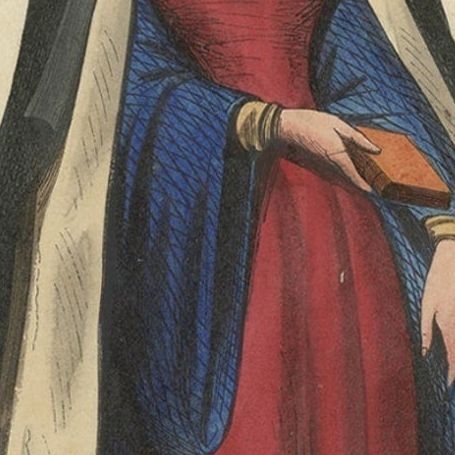 Antique Print of a Nun of Order of Annunciation of the Virgin Mary, 1845, close-up 1