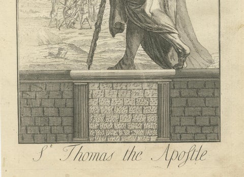 St. Thomas Apostle Engraving, John XX Doubting Thomas c.1735, close-up 2