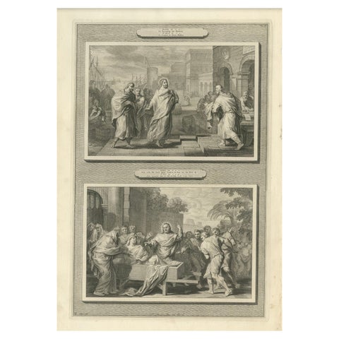 Calling of Saint Matthew & Raising of the Widow’s Son, Pieter Mortier, ca. 1700
