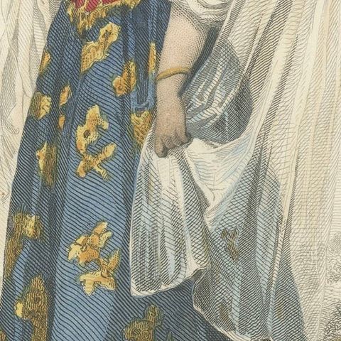 Jewish Bride Print Algeria 1853 by Compte-Calix, Hand-Colored Lithograph, close-up 5