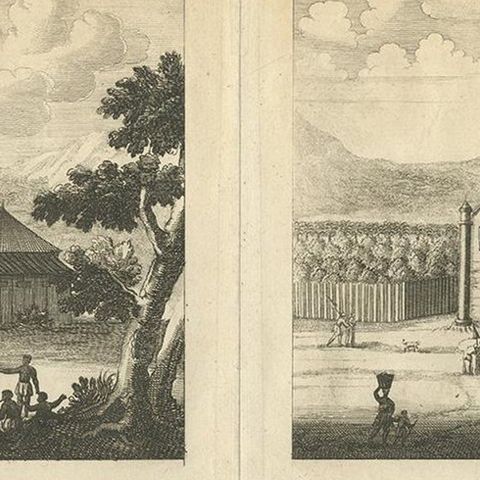 Antique Print of the Churches of Kopay, Poutour, Navacouli and Chavagatzeri, close-up 1
