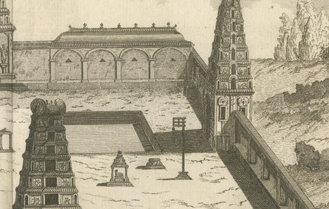1806 Engraving of Arunachalesvara Temple, Hindu Pagoda on Coromandel Coast, close-up 1