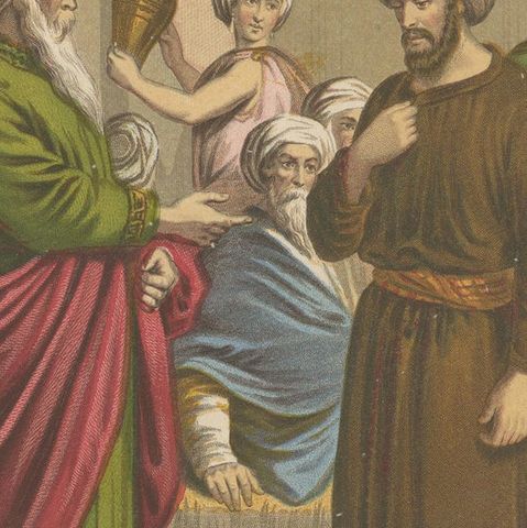Antique Bible Print of the Man Without Wedding Garmant by Kronheim, 'c.1860', close-up 2