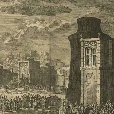 Antique Bible Print David Dancing for the Ark by J. Luyken, 1743, close-up 1