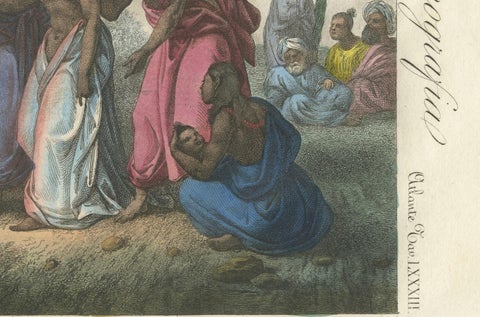 Historical Depiction of a Widow's Sacrifice on a Funeral Fire in India, 1827, close-up 4