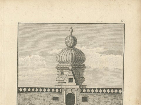 Original Engraving of Hindu Pagoda on Malabar Coast, Antique Temple Print, 1806, close-up 6