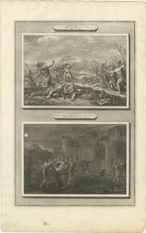 Death of Saul and the Men of Jabesh Recover His Body, Pieter Mortier, circa 1700, view 2