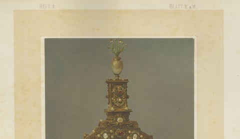Antique Chromolithograph Monstrance Reiche Kapelle Munich Sacred Object, 1874, close-up 4